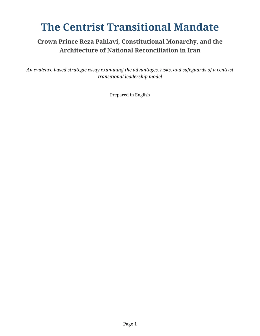 Cover of The Centrist Transitional Mandate