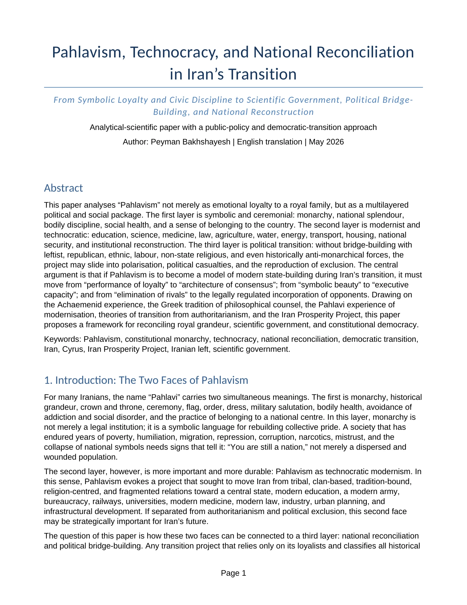 Pahlavism, Technocracy, and National Reconciliation in Iran’s Transition — صفحهٔ ۱ از ۷