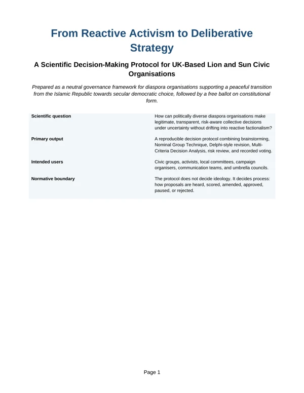 Cover of From Reactive Activism to Deliberative Strategy